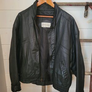 Vintage real leather jacket black.